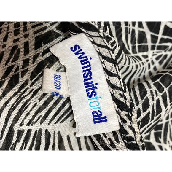 Swimsuits For All Black Beaded Long Sleeve Mini Tunic Swim Cover-Up Dress 18/20 - Picture 5 of 6